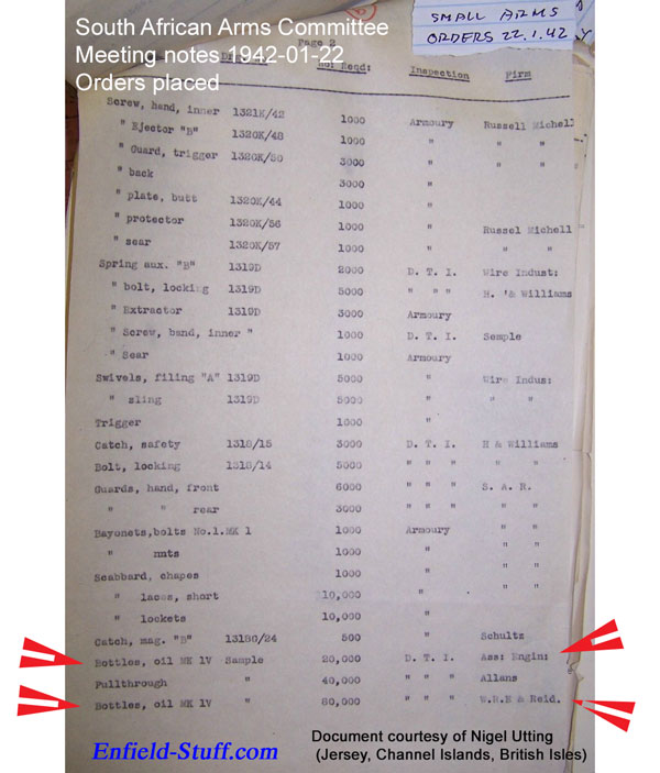 Notes on South African Lee-Enfield oilers