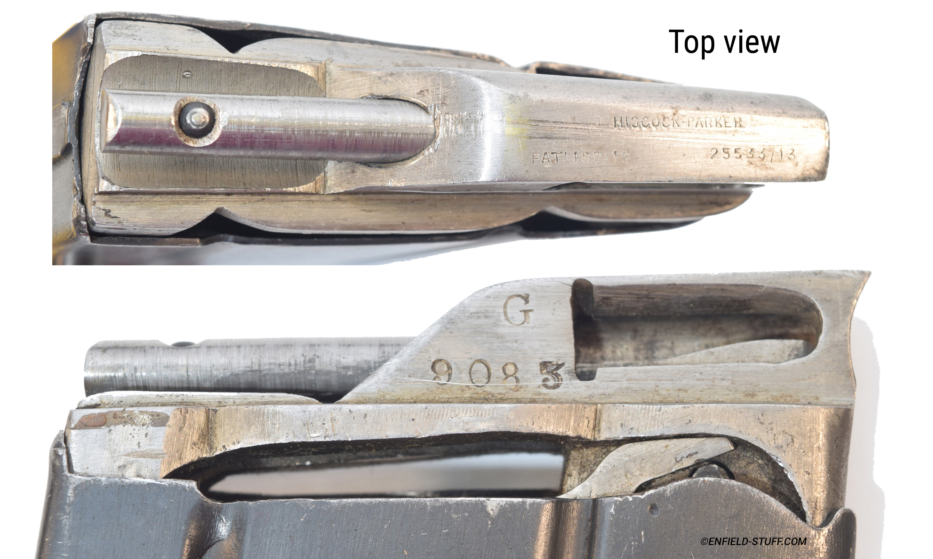 Top and side views of the Parker-Hiscock Magazine.
